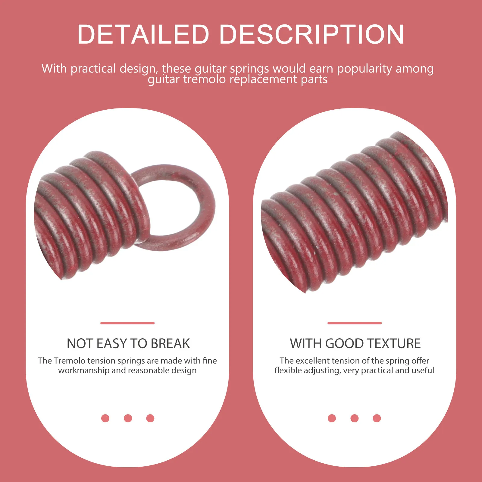 6Pcs Electric Guitar Tremolo Springs Guitar Bridge Extension Spring Replacement Parts Simple Operation Comfortable Use Metal