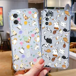 G54 Cartoon Animals Transparent Phone Case For Motorola Moto G54 G53 G82 G13 G73 G52 G84 G14 G42 G72 G32 G24 G30 G9Play Cover