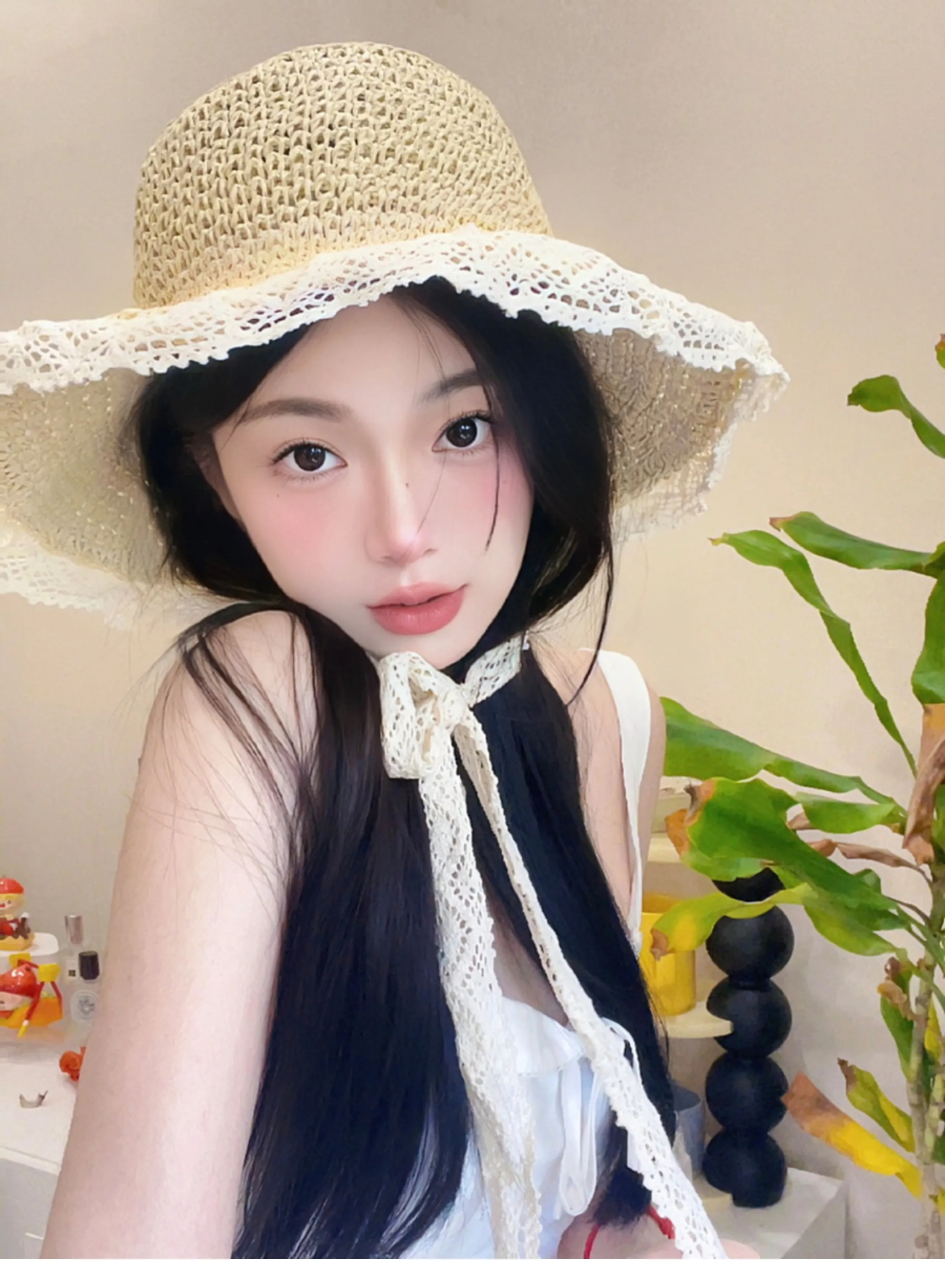 

Women Sun Hat Wide Large Brim Beach Hats Womens Summer Straw Hat Foldable Sun Hat Chapeau Femme Beach UV Protection Cap