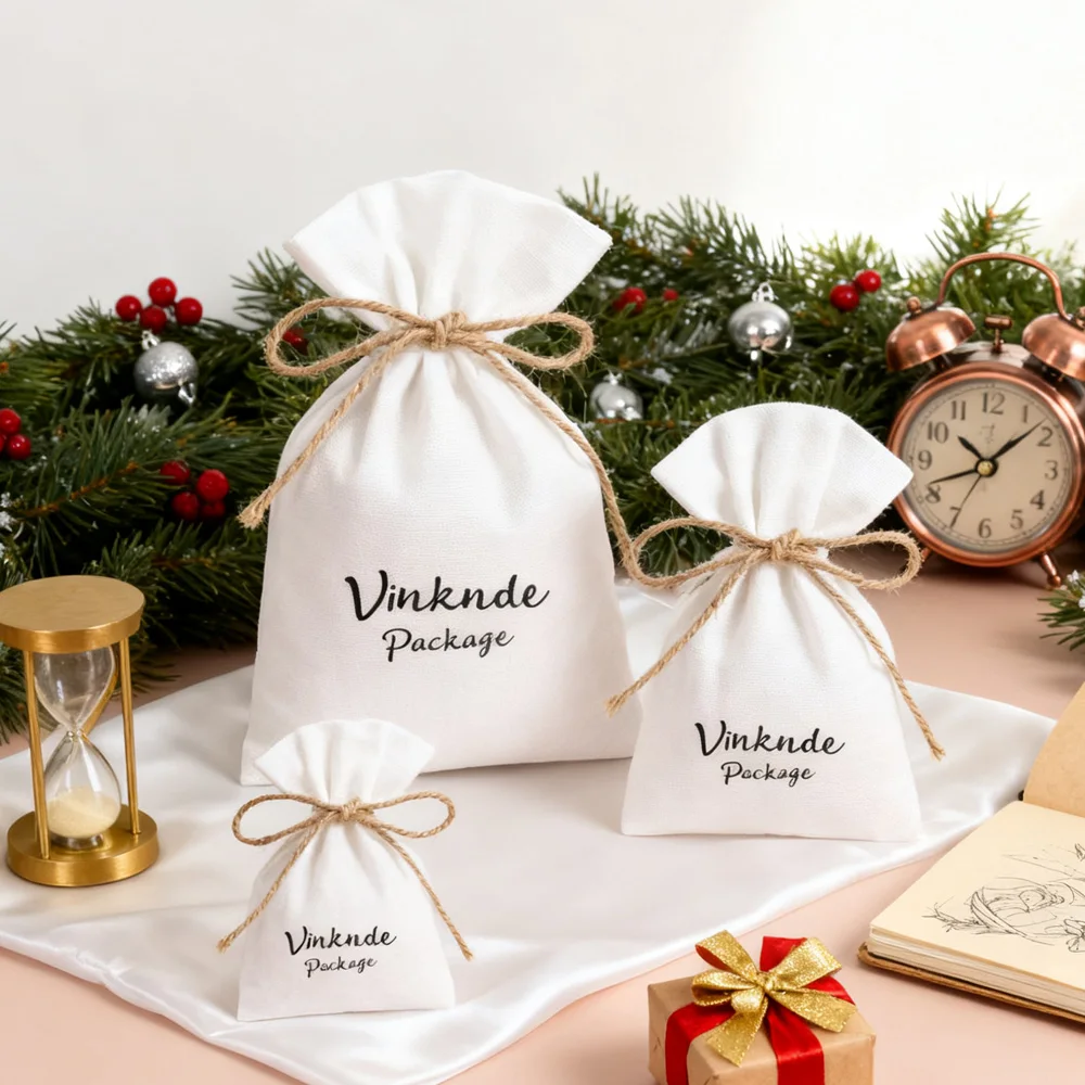 

50 шт., переработка, органический муслин, хлопок, холст, ткань, мешок для пыли на шнурке с логотипом, подарок на день матери, ювелирные изделия, косметический пакет