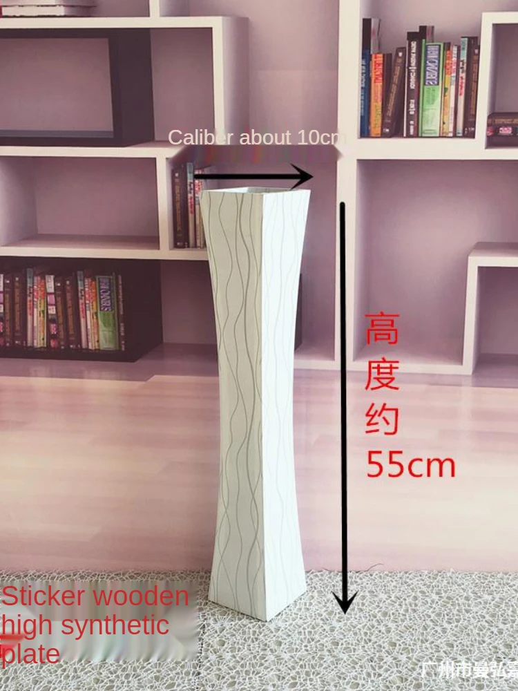 

Minimalist High Wood Vase Plant Long Pot Floor Accessories Fashion Vase Modern Dry Flower Living Room Jarrones Home Decoration