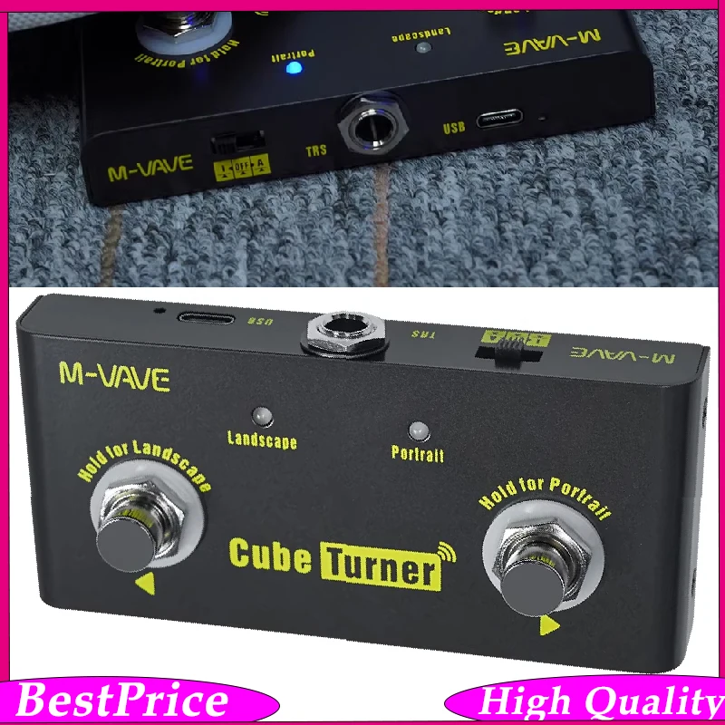 

M-VAVE Cube Turner Plus Wireless Page Turner Silent Foot Pedal USB Rechargeable for IPad IPhone Android Metal Shell and Pedal
