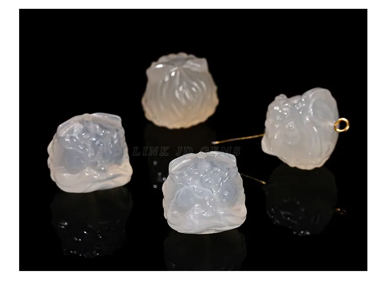 1 Stück Naturstein Fluorit Obsidian Bergkristall Geschnitzte Löwenkopf-Perlen mit Loch für Schmuckherstellung DIY Halskette Armband – Detail 13