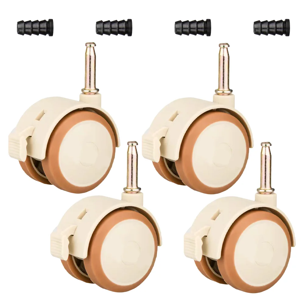 4 Pcs Swivel Socket Baby Crib Accessories Wheels Rubber Castors Mounting Silent Furniture Replacement Double Casters