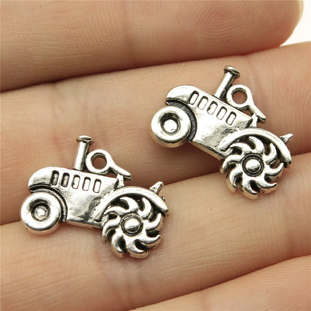 WYSIWYG 10pcs 20x15mm Truck Charm Agricultural Truck Charm Agricultural Vehicles Charm For Jewelry Making