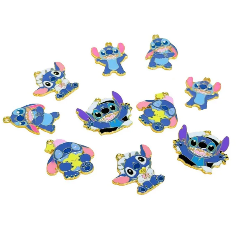 Disney Lilo&Stitch Stitch Theme Merchandise Handmade Diy Alloy Drip Diy Accessories Cute Cartoon Keychain Bracelet Pendant Gifts