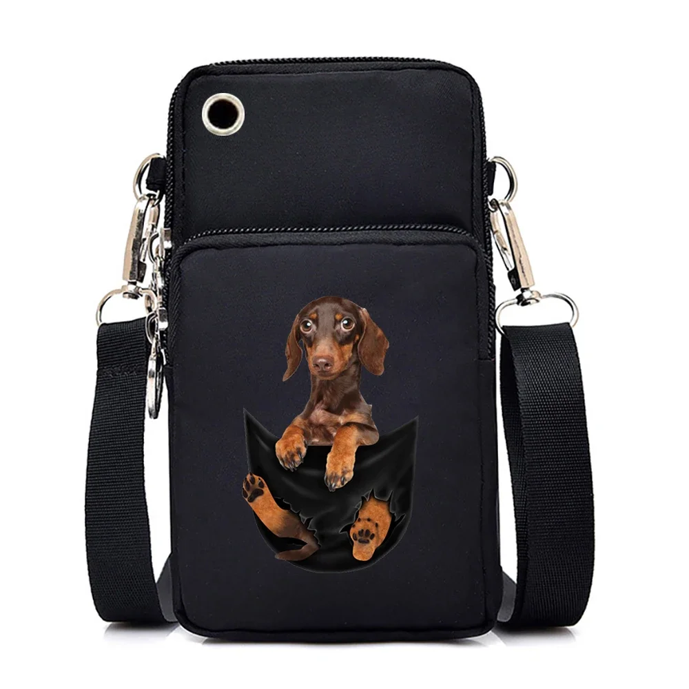 Grafica per cani carini Borse a tracolla piccole da donna Harajuku Animal Mini borsa per cellulare Borsa a tracolla per adolescenti Borse e borsette