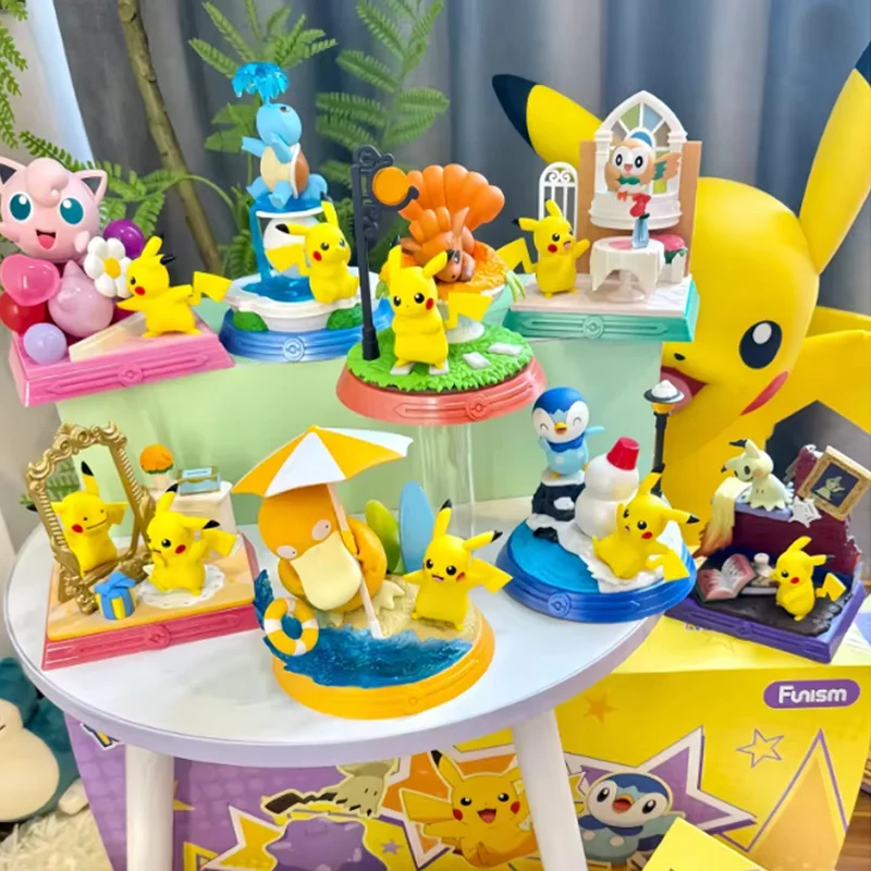 

Funism New Genuine Pokemon Pikachu And Its Friends Series Blind Box Kawaii Pvc Desktop Ornaments Collectible Figurines Model Toy