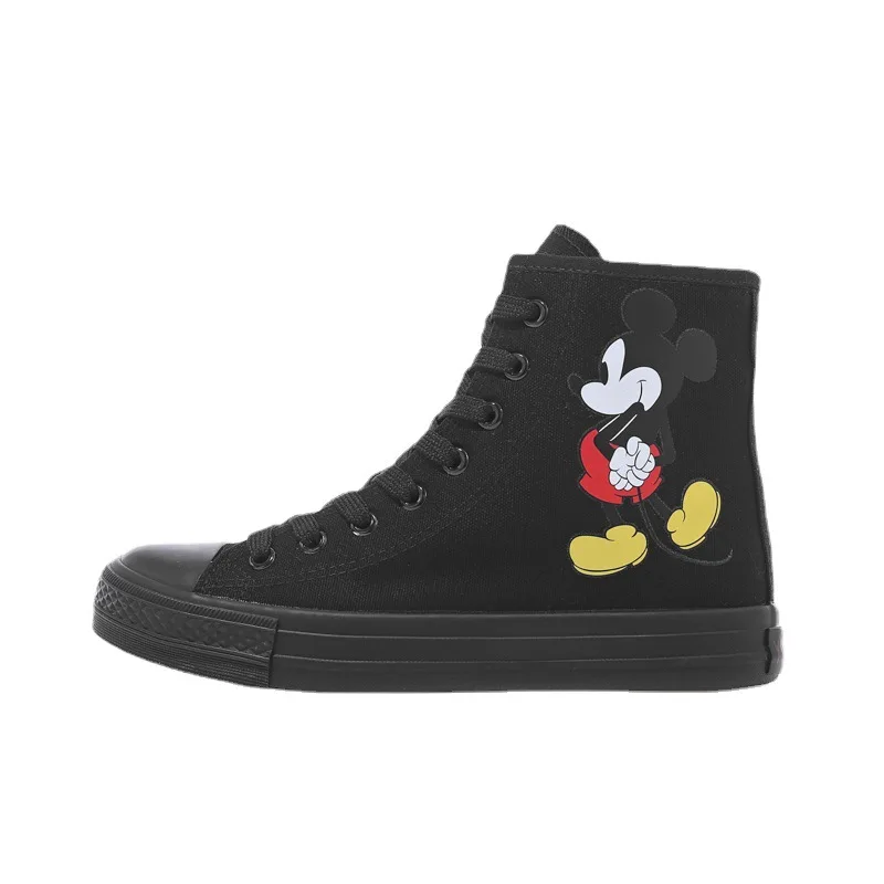 Mickey Canvas Shoes Couple White Shoes High-top White Sport Shoes Disney Mickey Moues Tennis Shoes Fashion Anime Basket Shoes