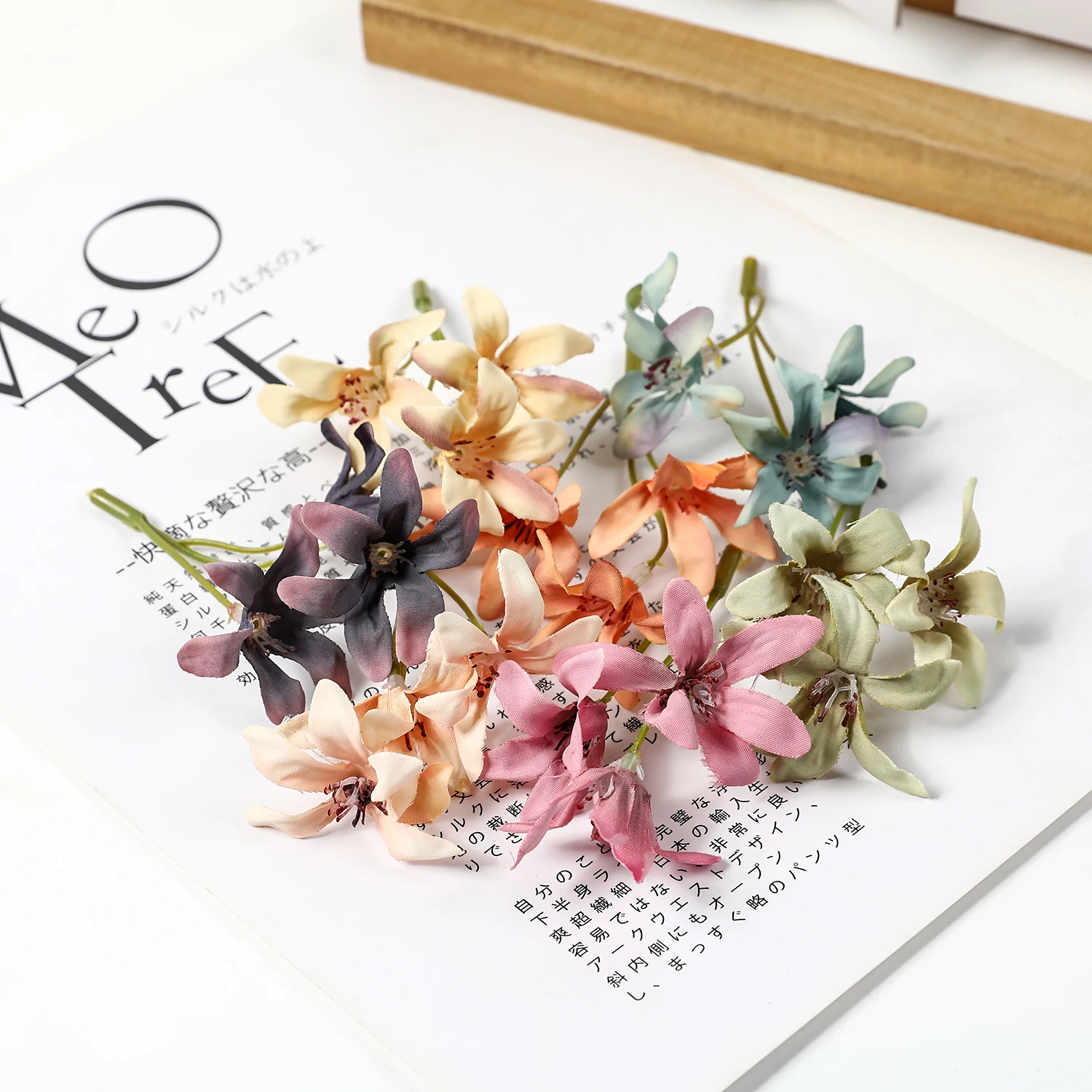 10/20Pcs Künstliche Seidenblumen Kopf Gradienten Orchidee Magnolie Blume Für Wohnkultur Hochzeit Dekoration DIY Haarnadel Zubehör – Detail 5