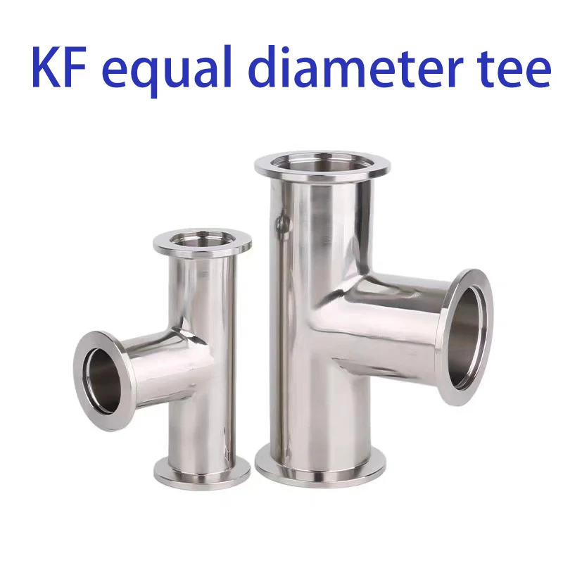 304 Stainless Steel KF16-KF50 Vacuum Equal Diameter Tee for Vacuum System KF16/KF25/KF40/KF50 Tee Connector
