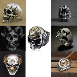 Europe and The United States Trend of Fashion Men and Women Mixed Skull Ring A Variety of Gothic Punk Hip-hopFingerRingJewellery