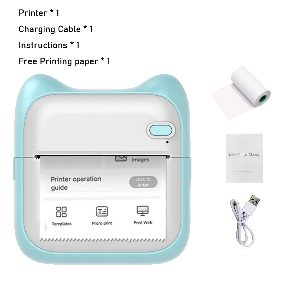 Мини-фотопринтер для IPhone/Android,1000 мАч