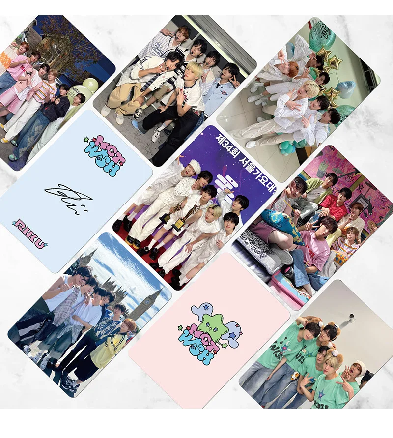 55pcs/set KPOP Laser Card NCTWISH Lomo Card Jaehee Sion Ryo Sakuya Yushi Riku Printd Photocards Fans Gift