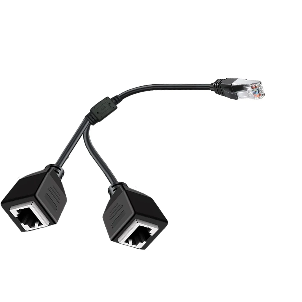 1 إلى 2 مقبس LAN إيثرنت شبكة RJ45 التوصيل الفاصل موسع محول موصل