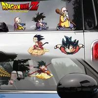 Anime Dragon Ball Goku Car Window Stickers Kawaii Rear Windshield Decorative Stickers Master Roshi Auto Scratch Masking Film