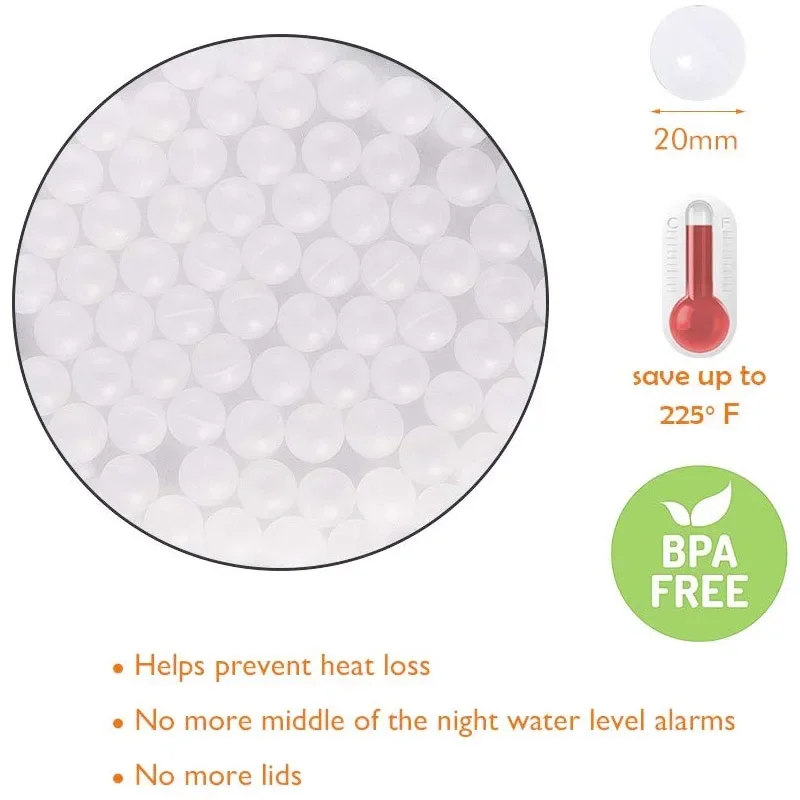 كرات الطبخ Sous Vide خالية من مادة BPA 20 مم 200 كرات مع حقيبة تجفيف شبكية لطباخ الغمر وحمام الماء وحاوية الطبخ Sous Vide