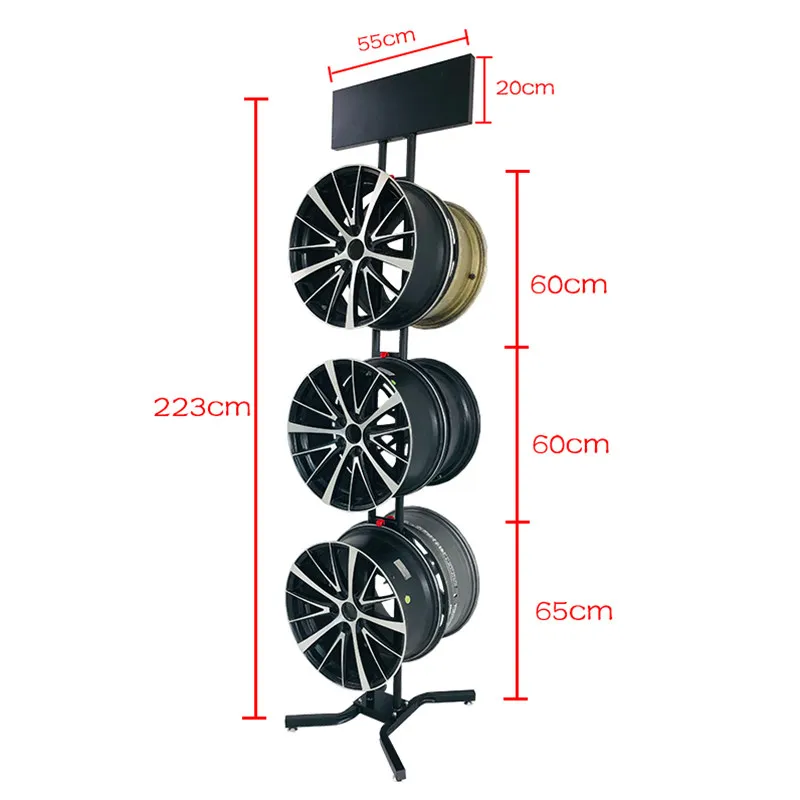 Simple wheel hub display rack Modified wheel rim rack Metal double-sided hanging steel rim tire Ling display rack