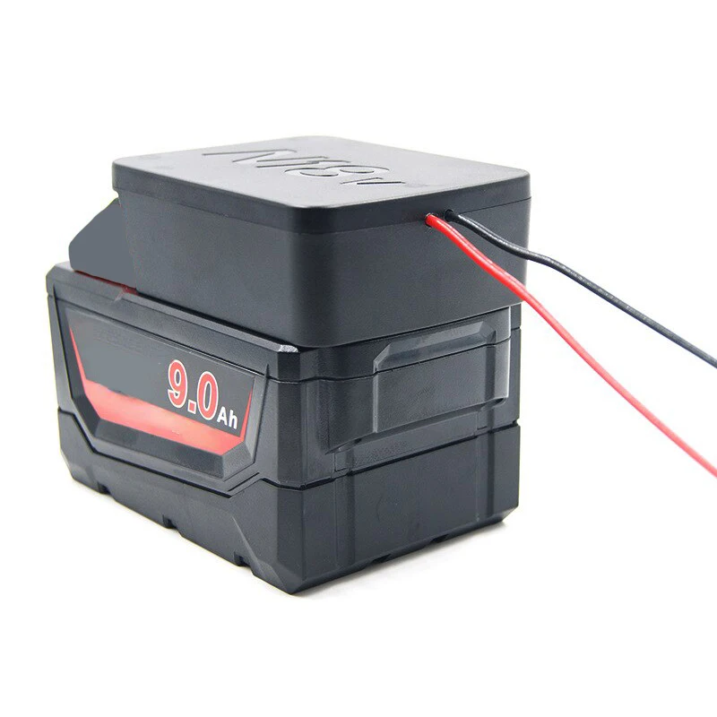 For Milwaukee 18V Battery Adapter Power Connector Adapter Dock Holder With 12 Awg Wires Connectors Power Black in stock