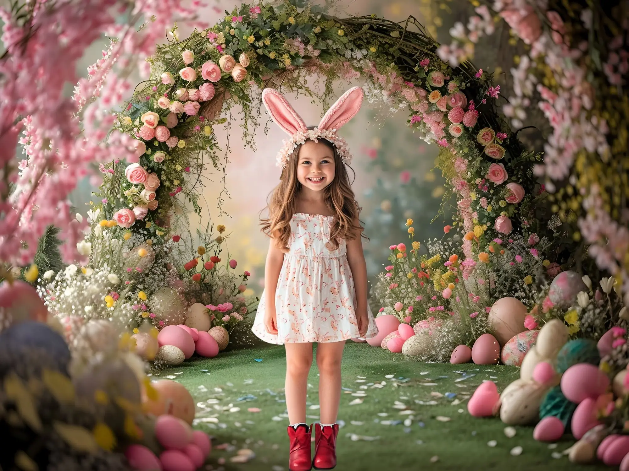 خلفية تصوير Mehofond ، قوس بيض عيد الفصح ، حديقة زهور ، حفلة عيد ميلاد للأطفال ، ديكور بورتريه ، خلفية ، استوديو تصوير ، ربيع