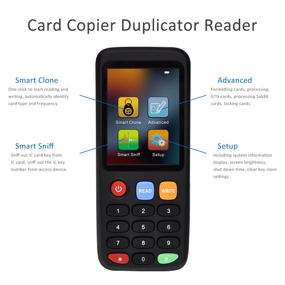 RFID smart chip reader NFC card copy writer IC ID clone X7 copier key tag duplicator all frequency NFC keyfob programmer decoder