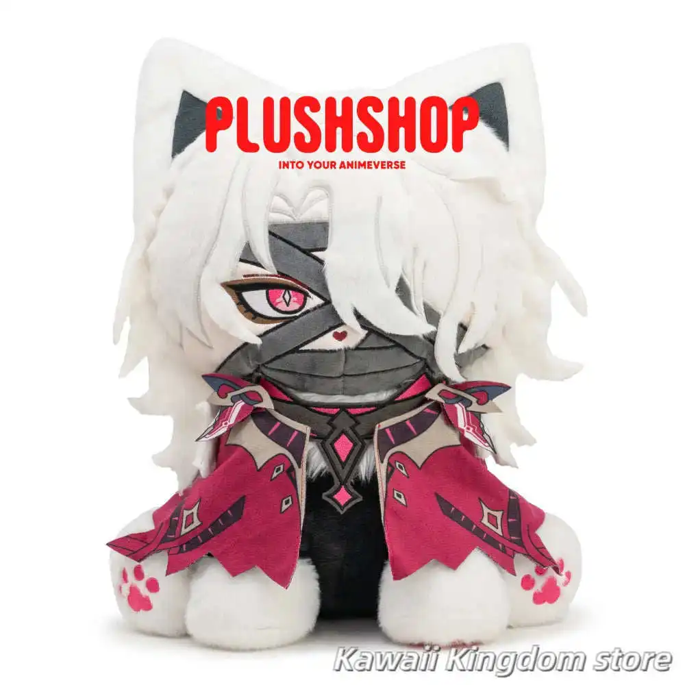 

Подушка-игрушка из хлопка Maumet, 43 см, в виде пушистого сидящего кота из аниме-игры Genshin Impact, для косплея, мультяшная кукла