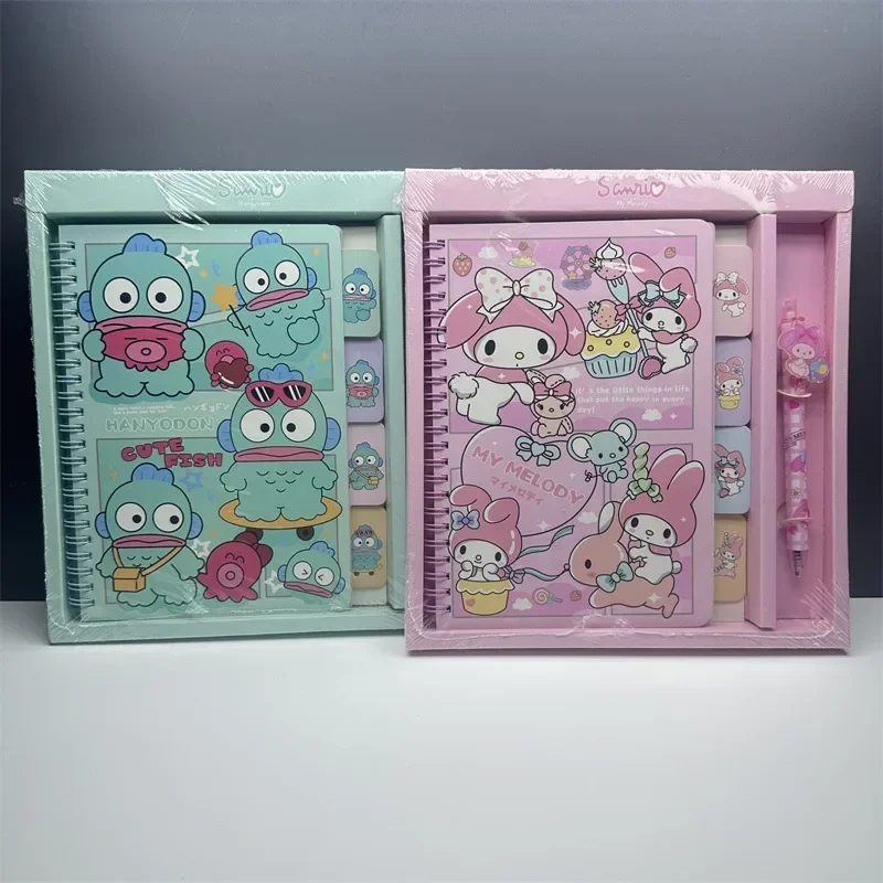 2024 New Sanrio Kuromi A5 Split Page Coil Book With Acrylic Neutral Pen Gift Box Cinnamonll Hand Ledger Wholesale