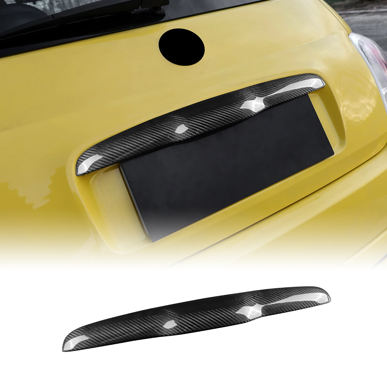 

Hard Dry Carbon Fiber For Abarth 595 2012-2023 Abarth 695 10-23 Fiat 500 2008-2023 Rear Trunk Lid Tailgate Handle Cover Sticker