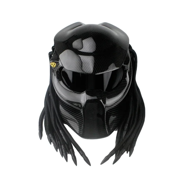 

Safety Certification High Quality Black Predator Carbon Fiber Motorcycle Helmet Full Face Helmet