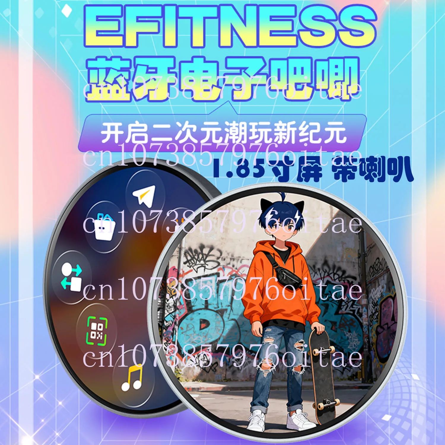 For E-Badge Display Pin Dynamic Electronic Badge Anime Merchandise Digital Display Badge Dynamic Gift for Anime Enthusiasts