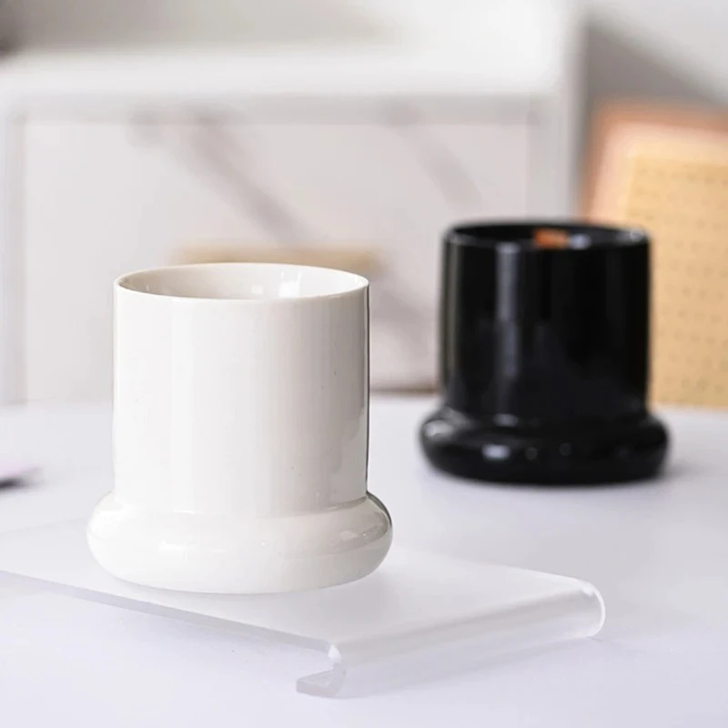 Minimalism Ceramic Candle Holder Cylinder Candlestick Desk Decoration Wax Melt Burner Aroma Diffuser Home Aroma Container