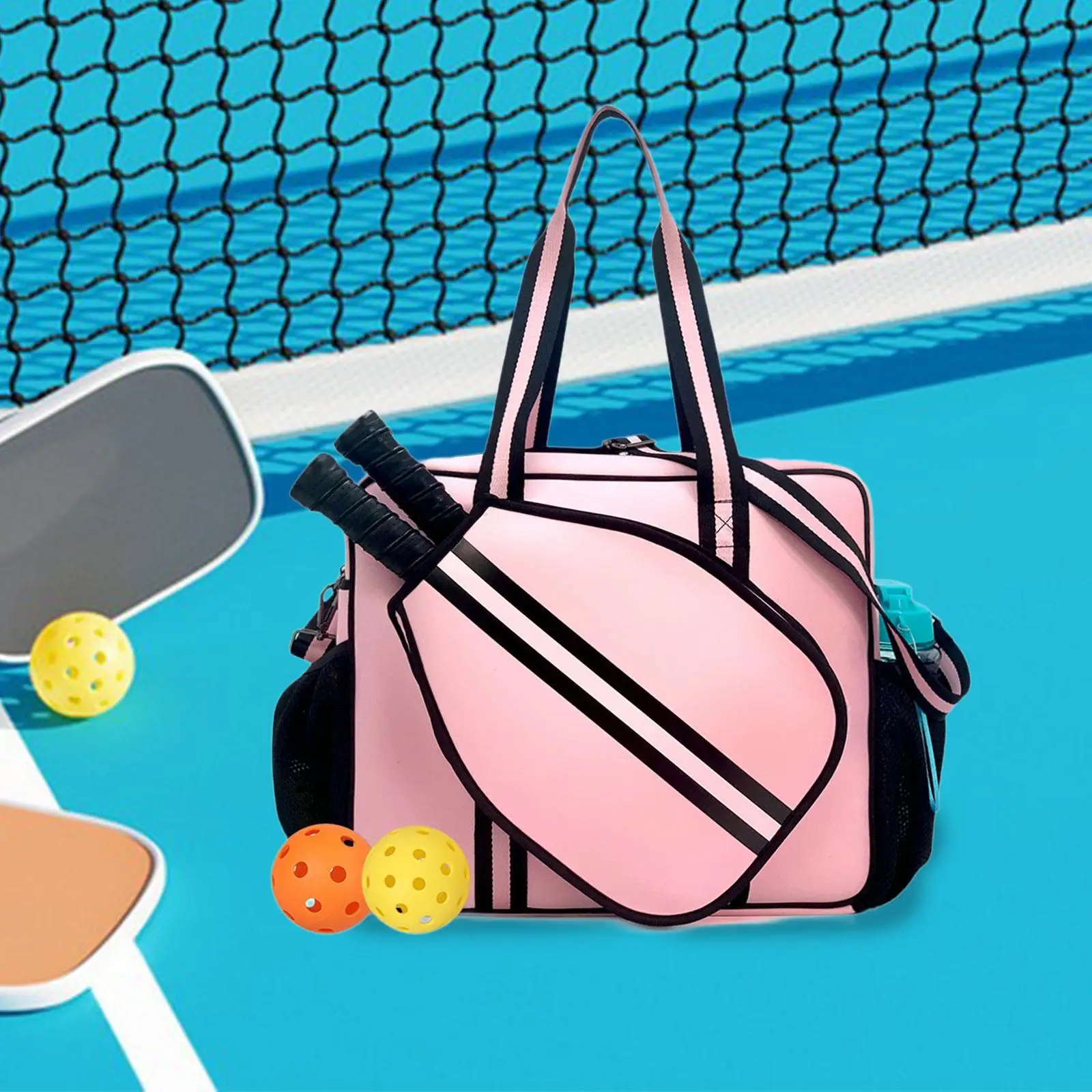 Tennis Racket Bag Pickleball Waterproof Shoulder Tote for Paddles Balls Accessories Sports Crossbody for Men Women Gym view 3