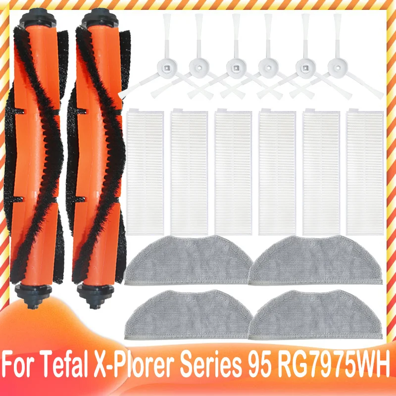 

For Rowenta Tefal X-Plorer Serie 95 Animal RG7975WH RG7987WH Main Roller Side Brush Hepa Filter Mop Cloth Accessories