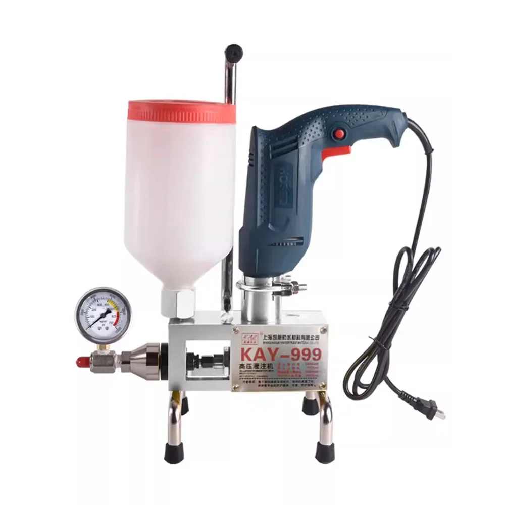 

KAY-999 High Pressure Waterproof Grouting Machine 910W Injection Pump Epoxy/Polyurethane Grouting Liquid Leakage Tool