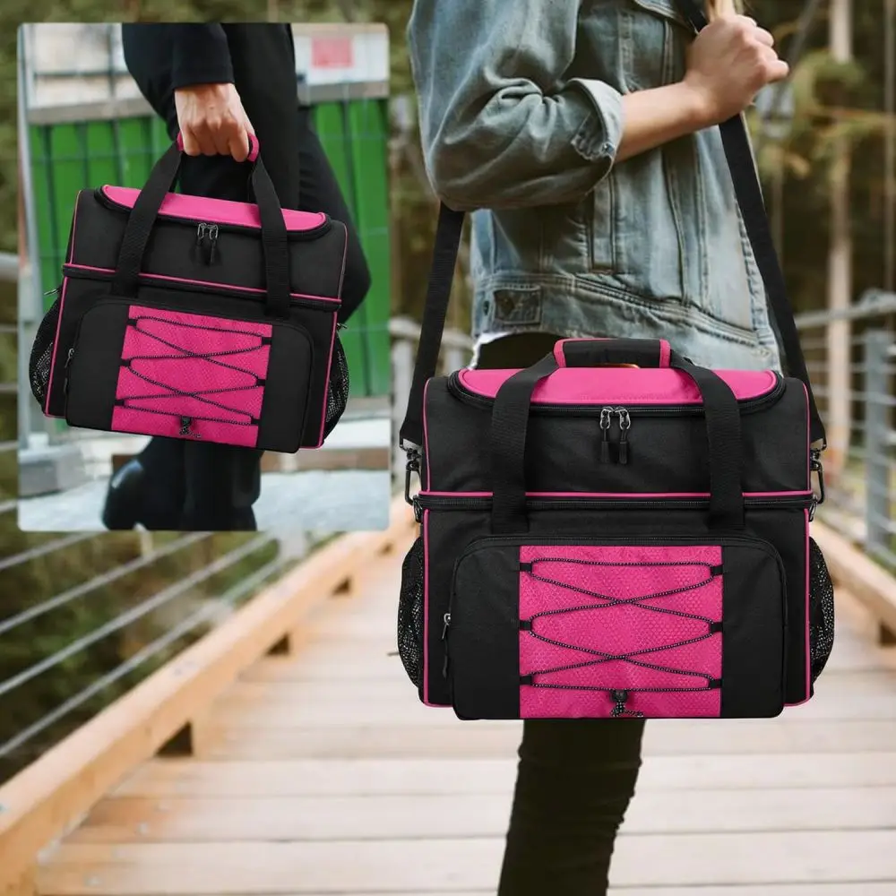 Portable Bowling Bag For Two Balls Storage Separate Shoe Holder Large Capacity Sport Handbag Lightweight Durable Oxford Cloth