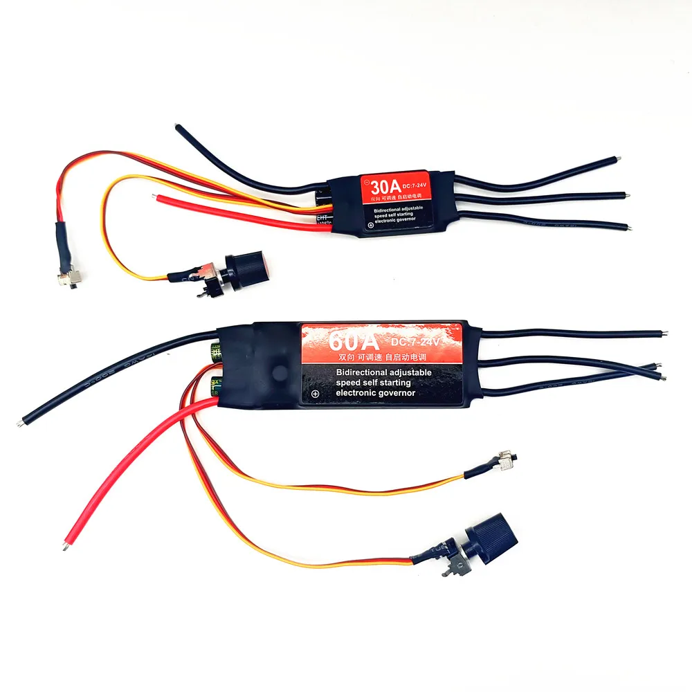 2-6S 30A 60A ESC Bidirectional Self Starting Brushless Electric Regulation Speed Controller ESC for DIY Tools Fan Modification