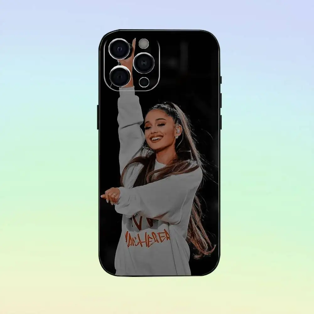 Coque de téléphone A-Ariana Singer g-grandes pour iPhone17,16,15,14,13,12,11 Plus,Pro Max, coque noire souple