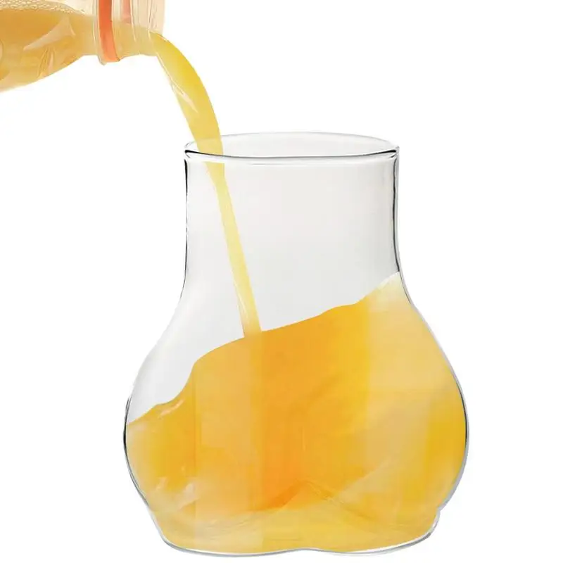 creative Butt Drinking Glass 450ml Borosilicate Glass Transparent Butt Drinking Cup Funny Glass Cup For Holiday Thick Coffee Mug