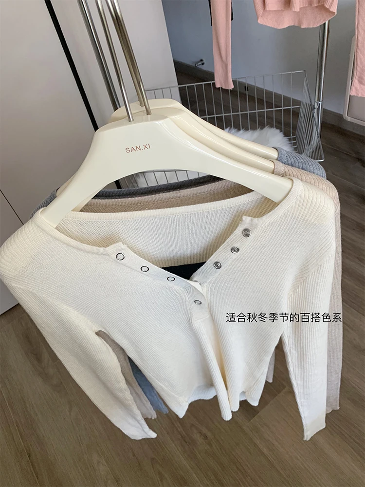 Autumn Winter Woman Korean Fashion V-neck Pullovers Sweater Long Sleeve Solid Color Mori Girl Knitwears 2000s Aesthetic Retro