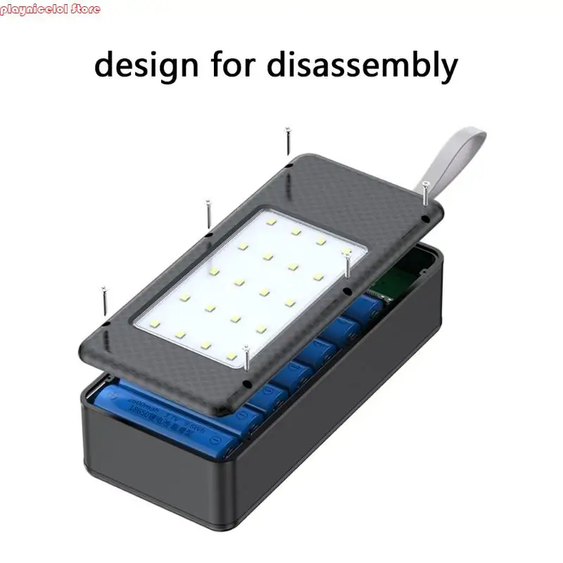 e8ba DIY 18650 بطارية شحن محول العلبة قابلة للفصل DIY CASE مع LED LED USB C