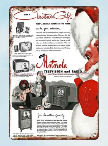 Television and Radio 1949 metal tin sign country kitchen decor