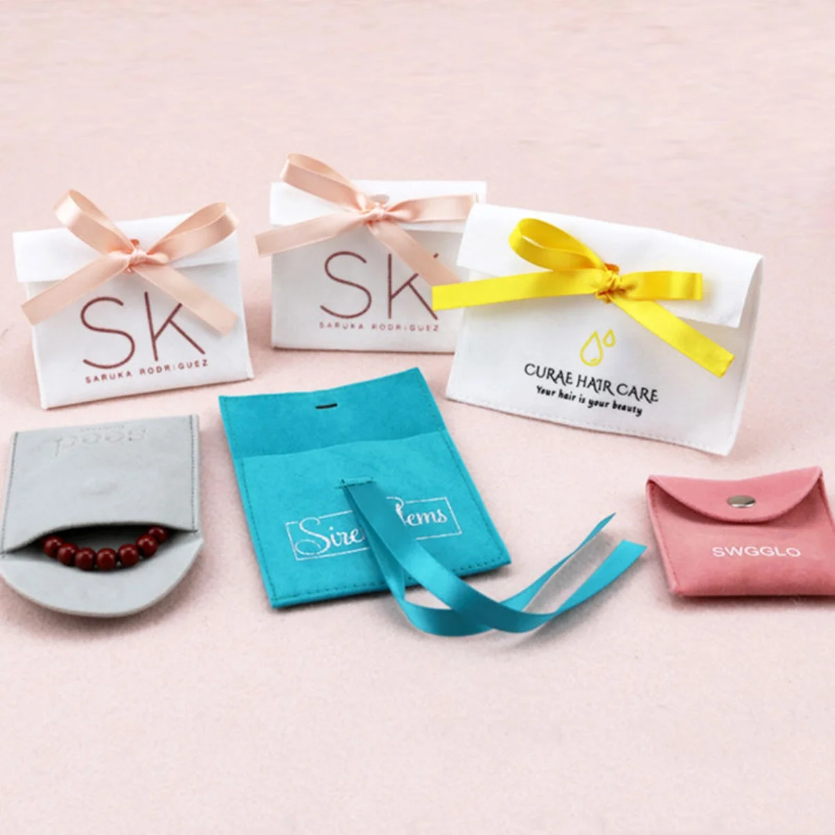 

100 шт., бархатная сумка на шнурке для ювелирных изделий, подарочная упаковка, мешочки для свадьбы, рождественской вечеринки, украшения, ресницы, мешок для хранения макияжа