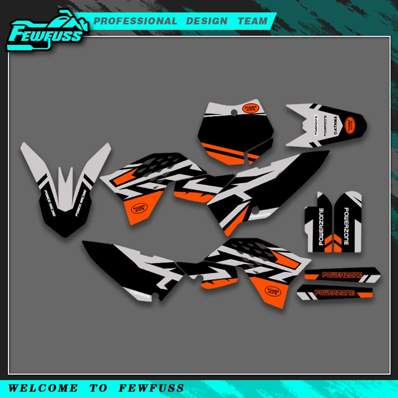

Мотоциклетные графические наклейки Fewfuss, наклейки с индивидуальным номером, имя для KTM SX65 SX 65 2009 2010 2011 2012 2013 2014 2015