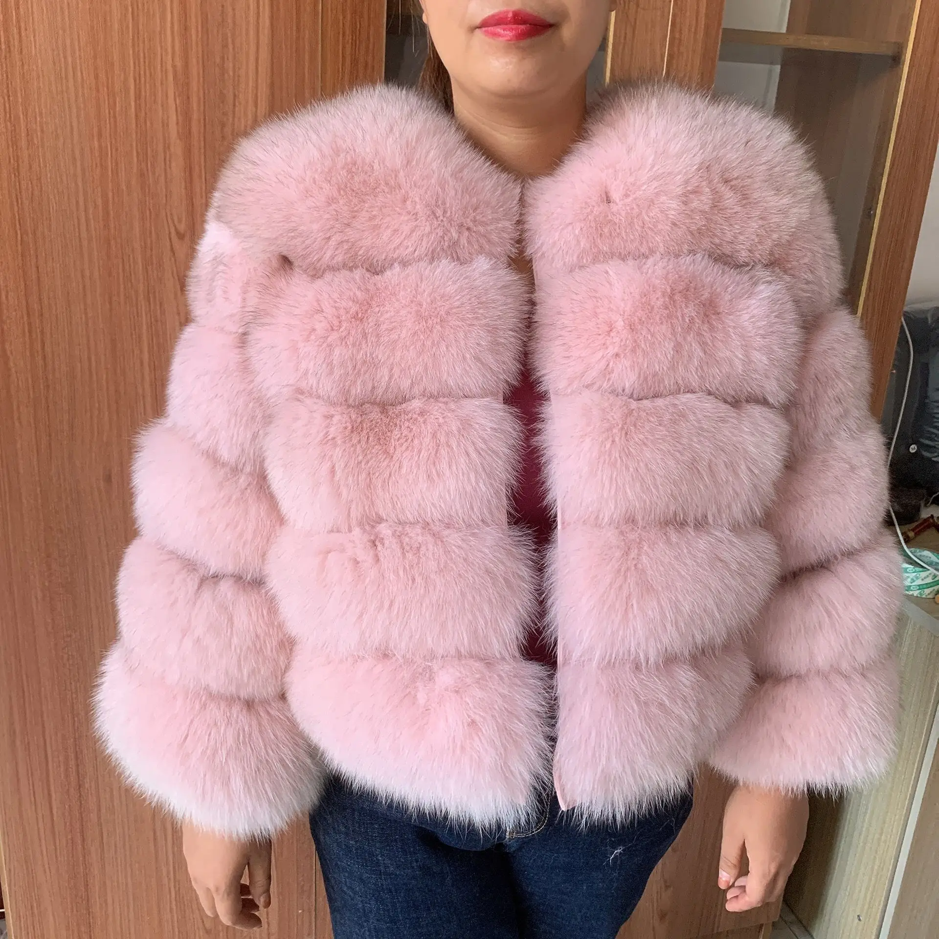 women new style real fur coat luxury winter coat jacket very warm fashion Authentic fox fur coat raccoon fur coat Free shipping