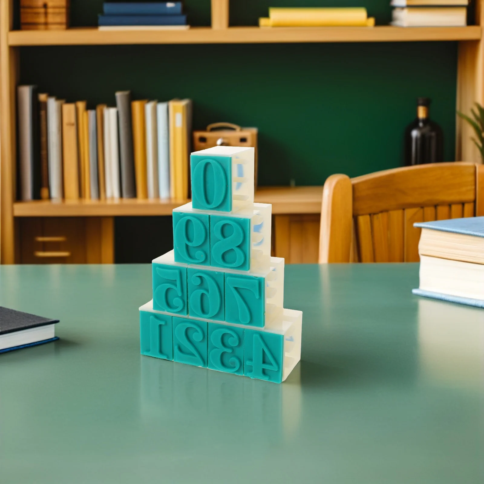 1 комплект, 1 комплект, набор резиновых штампов с номером 0-9 с чернильной подушечкой для рукоделия, офиса, файлов, занятий в классе, скрапбукинг, журнал