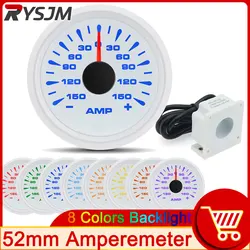 Auto AMP Meters ±150A 52mm Ammeter Ammeters Black Dial Amperemeters 9-32v Ampere Gauges with Sender Boat Car Volt customized