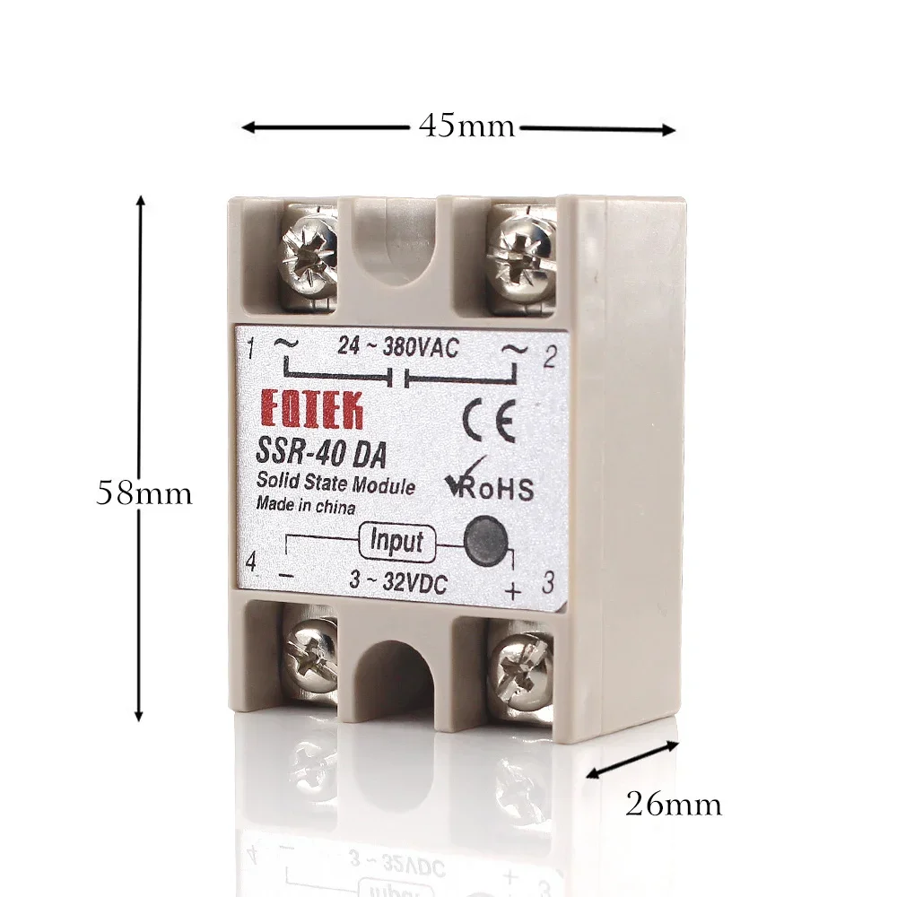 Wire Connector SSR-10DA SSR-25DA SSR-40DA 10A 25A 40A Solid State Relay Module 3-32V Input DC 24-380V AC Output High Quality