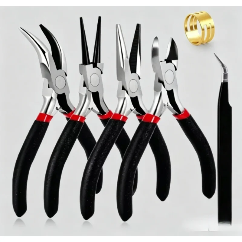 

4 Pack Jewelry Making Pliers Tools Kit, Includes Needle Nose, Chain Nose & Round Nose Pliers