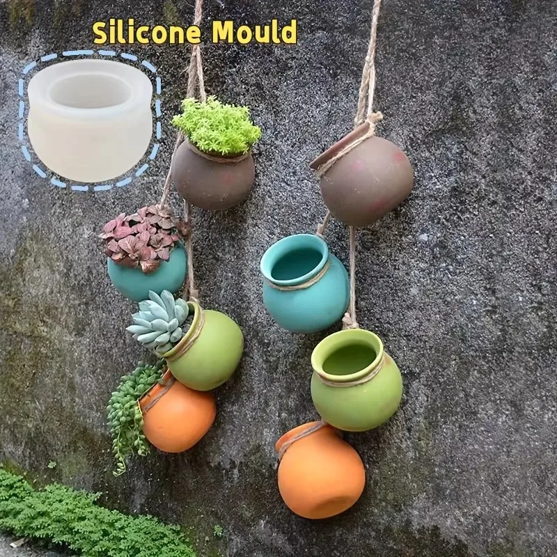 Moules en silicone pour pots de fleurs, moules en résine, moules en époxy, moules pour bougies parfumées, petits pots de fleurs pour plantes succulentes, pots de fleurs muraux, moules en poterie vintage, moules pour contenants faits main DIY, moules pour la fabrication de résine époxy