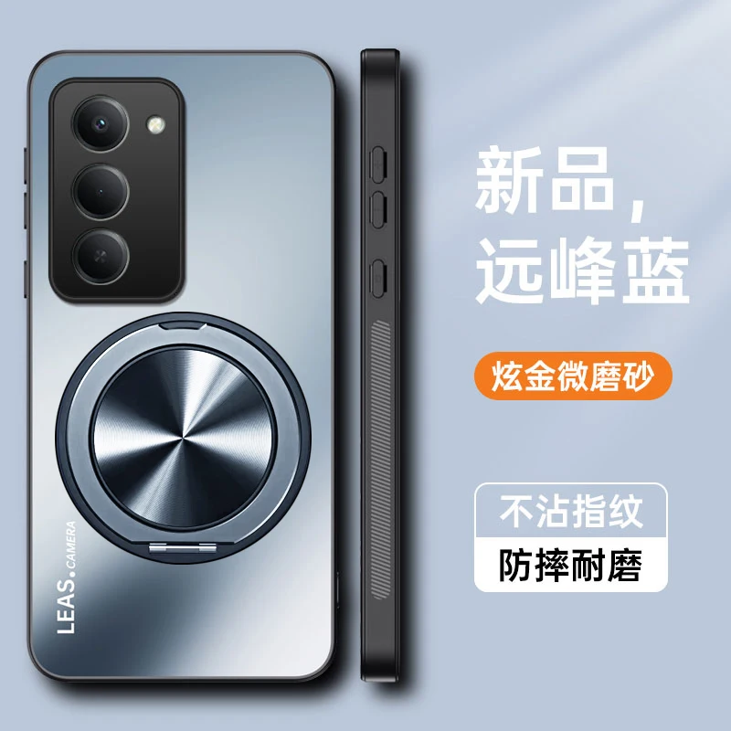 Etui z magnetycznym pierścieniem i podstawką do Redmi 15 5G AG, matowe etui z bumperem, odporne na wstrząsy, z ochroną aparatu do Xiaomi Redmi 15 — zdjęcie produktu 5